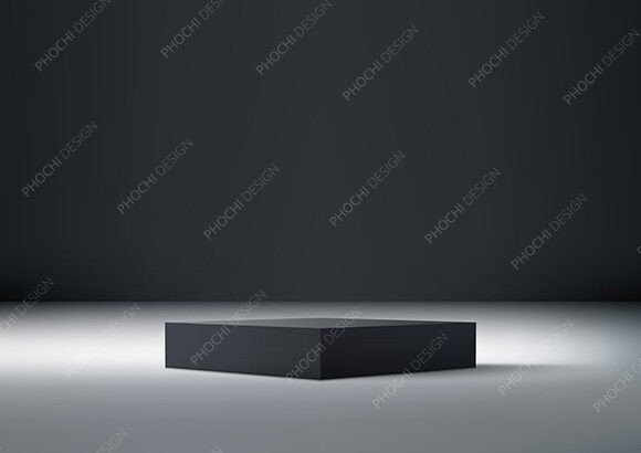 3D Black Podium Product Display