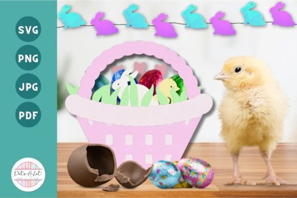 3D Easter Treat Box Basket SVG Cut File