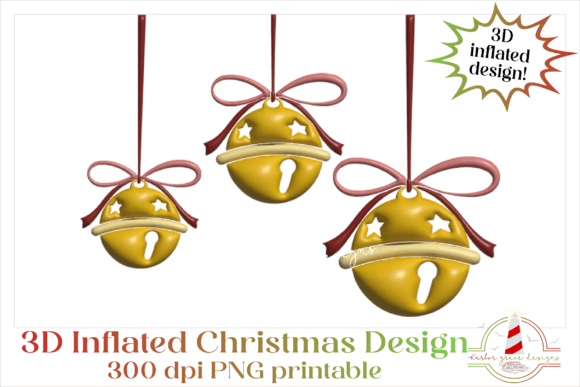 3D Inflated - Jingle Bells Christmas PNG: A Festive Design for Digital Creators