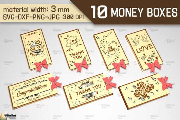 3D Money Box. Cash Gift Box SVG Bundle: A Digital Design Solution for Creative Projects