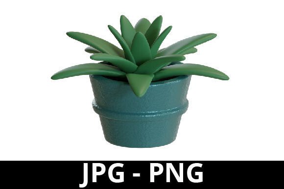3d Rendered Aloe Vera in Blue Pot Perfec: A Versatile Asset for Design Projects