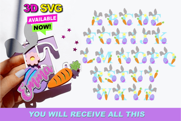 Alphabet 3D SVG Easter Designs