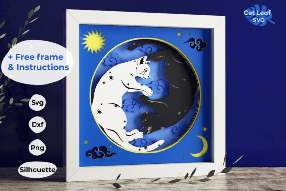 Cats Yin Yang 3D Shadow Box: A Modern Twist on Zodiac Art