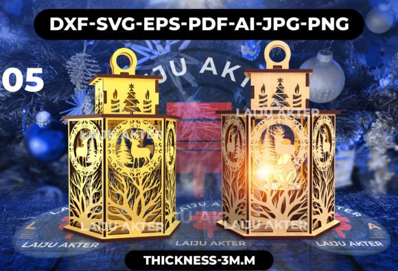Crafting Magic: The 3D Svg Christmas Lantern Laser Cut 05
