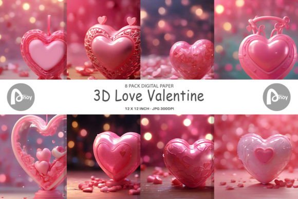 Digital Paper 3D Love Valentine
