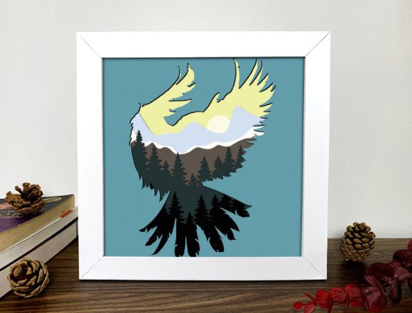 Eagle 3D Shadow Box Svg