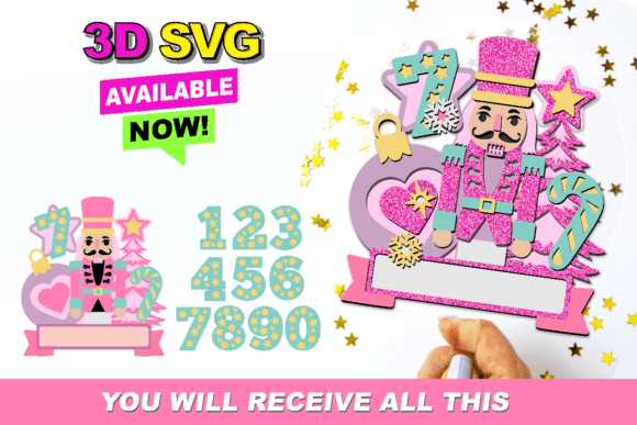 Elevating Holiday Baking with the 3D SVG Nutcracker Pink Cake Topper