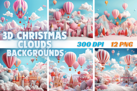 Evaluating 3D Christmas Clouds Backgrounds for Holiday Design Projects