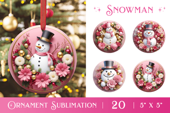 Exploring the 3D Pink Christmas Snowman OrnamentBundle for Modern Holiday Crafting