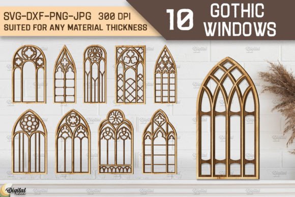 Gothic Window SVG Bundle. 3D Laser Cut: A Creative Tool for Digital Designers