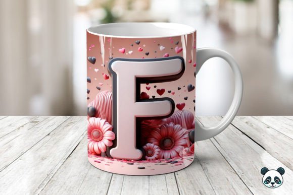 Letter F 3D Valentine Mug Wrap