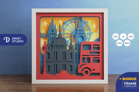 London 3D Shadow Box Paper Cut SVG Guide