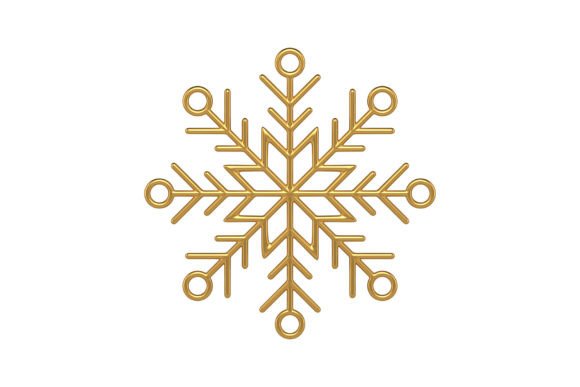 Openwork Golden Christmas Snowflake 3d Design