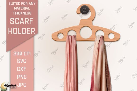 Scarf Holder SVG: 3D Scarf Hanger Laser