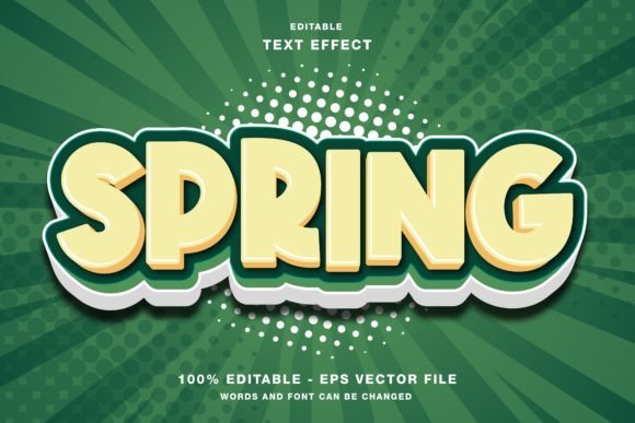 Spring 3D Text Effect for Creative Design