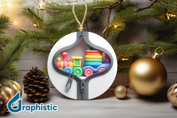 Unleash Holiday Creativity with Unzipped 3D Christmas Ornament PNG 15